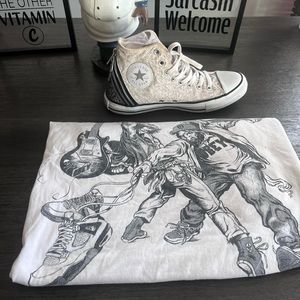 Converse All Star White Reflective High Tops Sneaker